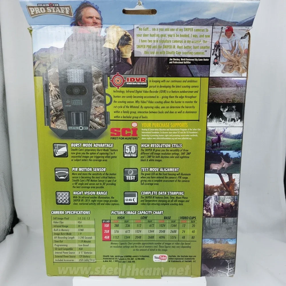 NEW Stealth Cam Sniper IR Jim Shockey Signature Edition Digital Video Camera 8MP